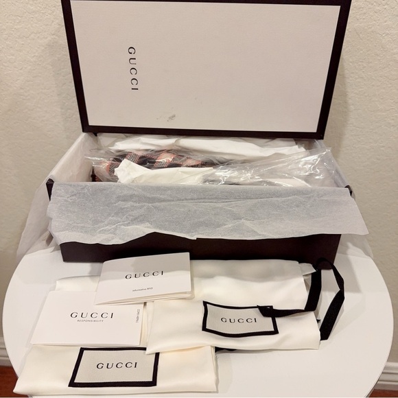 Gucci Princetown Fancy Tweed Check Damier Black Pink Woven Mules NIB Size 36 - Picture 8 of 9